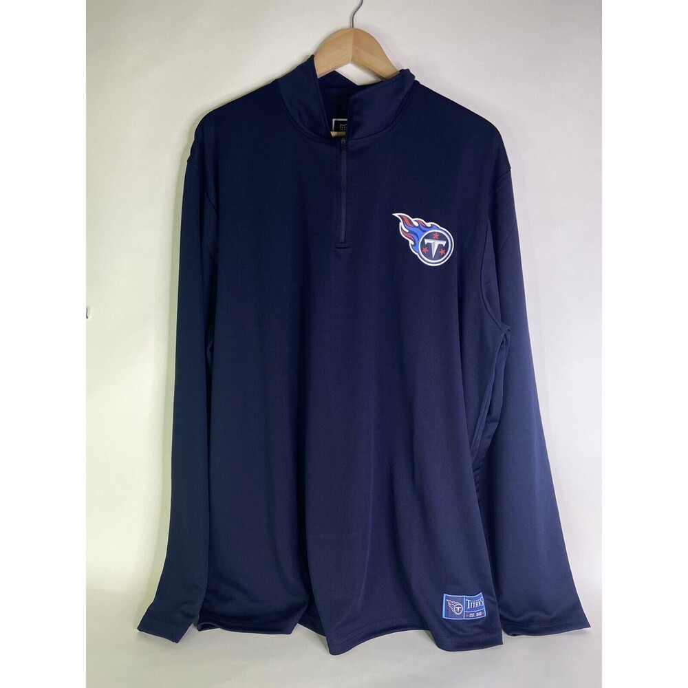 Tennessee Titans NFL Ultra Game Quarter Zip Long Sleeve T-Shirt Mens Size XXL